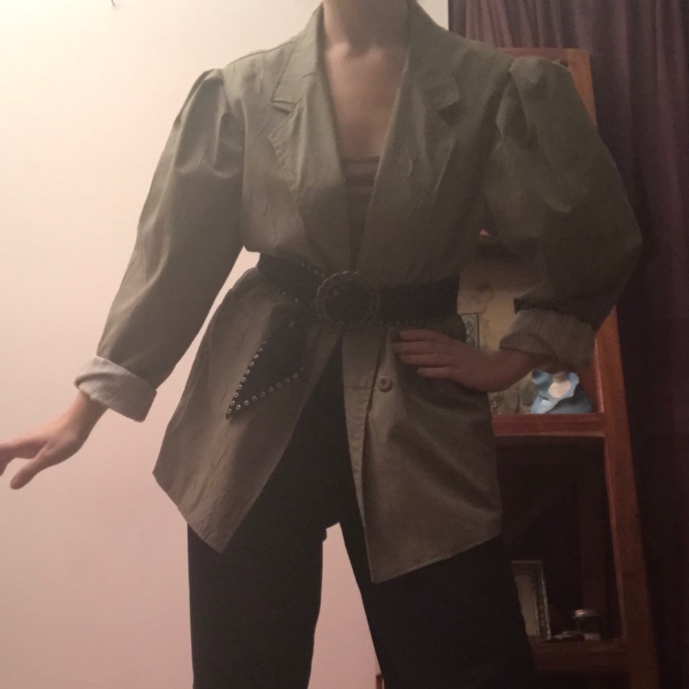 Bubble Sleeve Textured Blazer - image 1